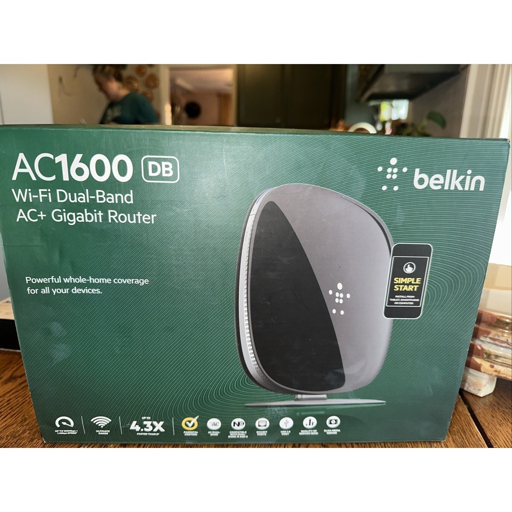 Belkin AC1600 DB Wi-Fi Dual-Band AC+ Gigabit Router (F9K1119)